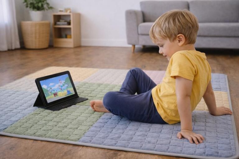 É possível usar tapetes sensoriais infantis durante momentos de tela