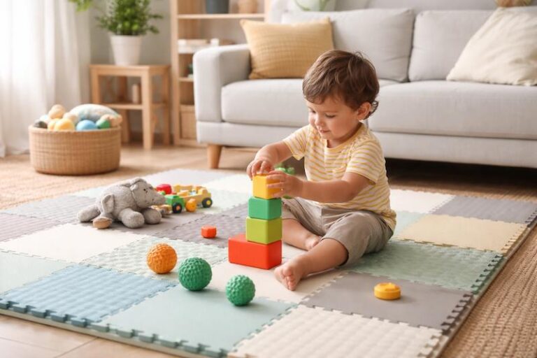 O que são tapetes sensoriais infantis e para que são usados em casa