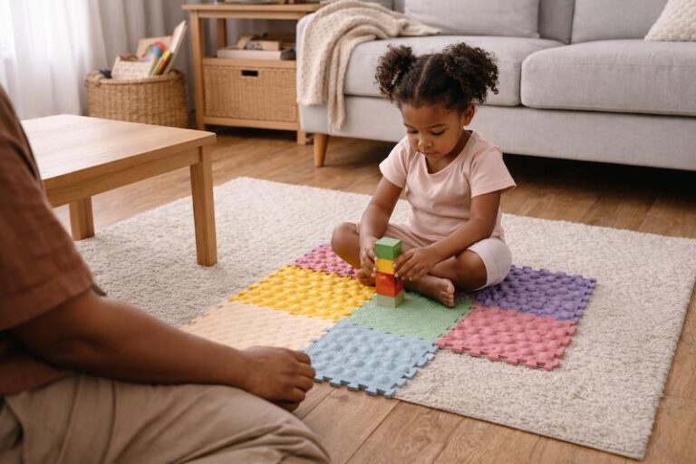 Tapetes sensoriais infantis para casas com espaço reduzido